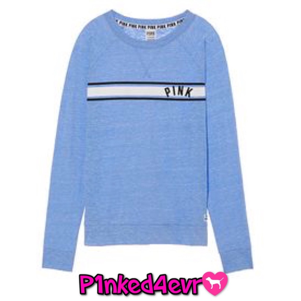 VS PINK Campus Crewneck Sweatshirt Light Blue XS
